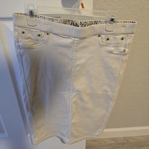 Women's Cream Midi Denim Skirt